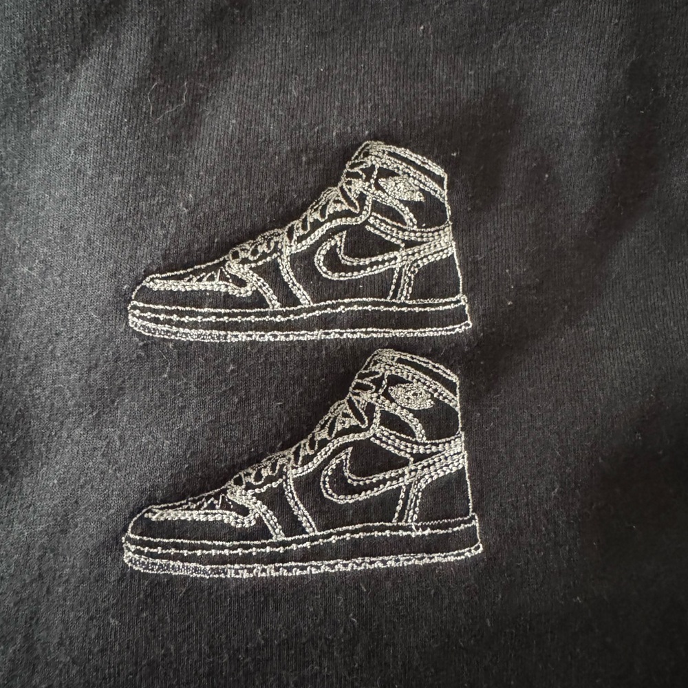Black and White Embroidered Jordan Hoodie